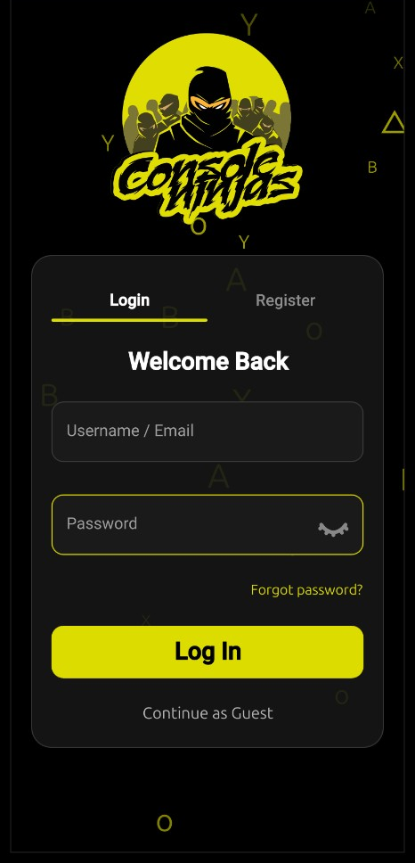 Console Ninjas companion app login screen